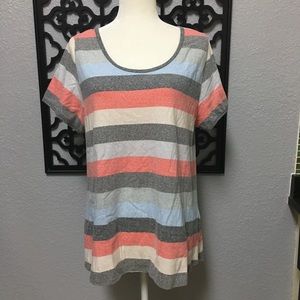 Striped heathered XL Classic Tee by LuLaRoe